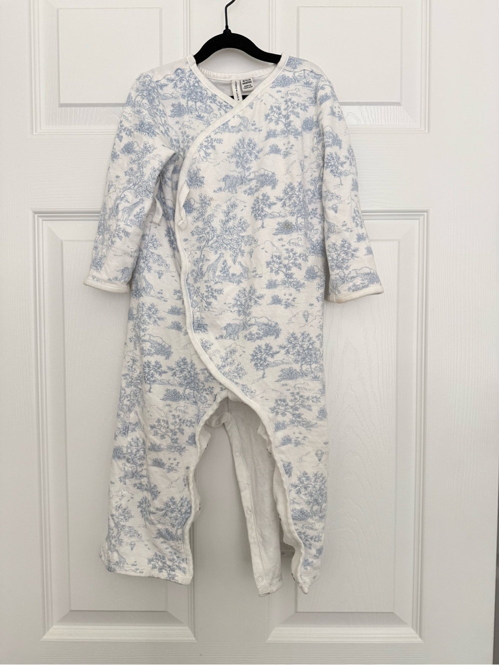 Janie and Jack White and Light Blue Toile Footless Sleep Sack